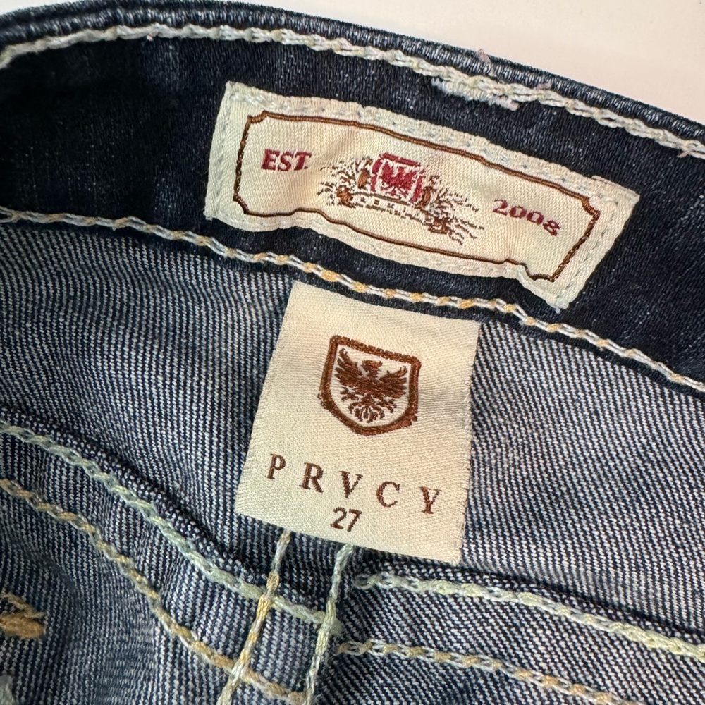 PRVCY Jeans Malibu Hills Dark Chelsea Wash Stretch Low Rise SZ 27 NEW! - Picture 11 of 16
